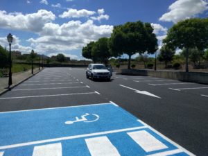 Aparcamiento minusválidos|Proyecto de aparcamiento|Rotonda|Asfaltado. Pavimento asfáltico|Aparcamiento accesible